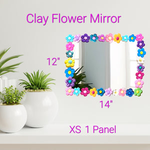 CUSTOM Handmade Clay Flower Puzzle Piece Mirror Kit From